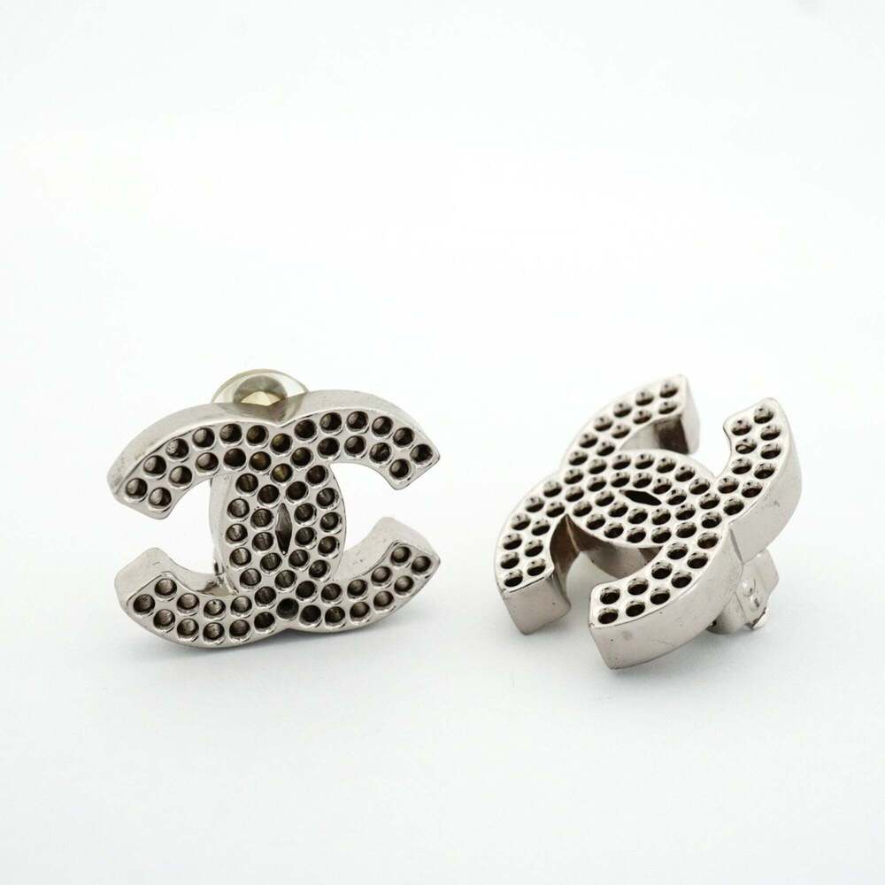 CHANEL Silver Logo Earrings - Picture 2 of 5